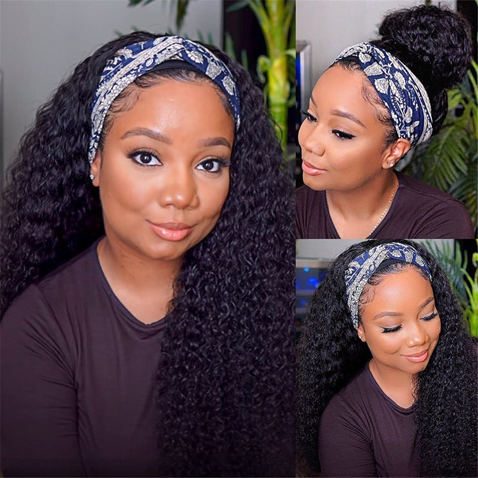 Curly Hair Headband Wig